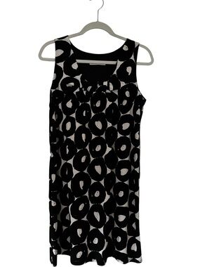 Blush Black & White Sleeveless Circle-Print Women’s Mini Dress